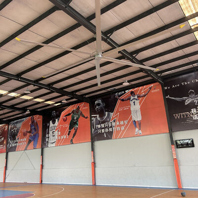 अच्छी कीमत छत घुड़सवार उच्च मात्रा कम गति छत पंखे 750W रेटेड पावर वायु प्रवाह पंखे गोदामों और उत्पादन क्षेत्रों के लिए एकदम सही ऑनलाइन